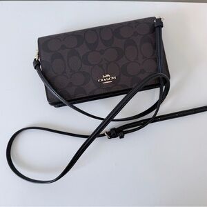 Coach Black Crossbody Bag with Signature Pattern